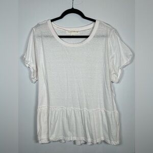 French Laundry White Flutter Sleeve Ruffled Blouse. Size 2X